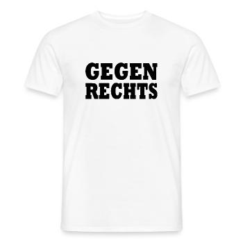 Gegen rechts - Männer T-Shirt - Weiß - Vorne - AI Model Male 178 dark (178cm)