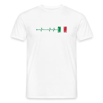 Italien Flagge Herzschlag - Männer T-Shirt - Weiß - Vorne - AI Model Male 178 dark (178cm)