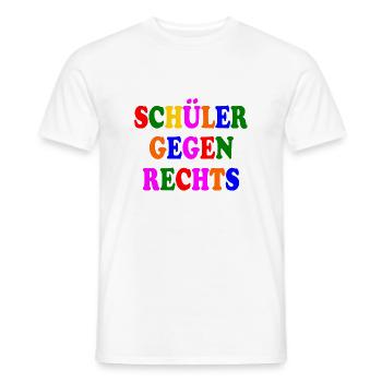 Schüler gegen rechts - Männer T-Shirt - Weiß - Vorne - AI Model Male 178 dark (178cm)