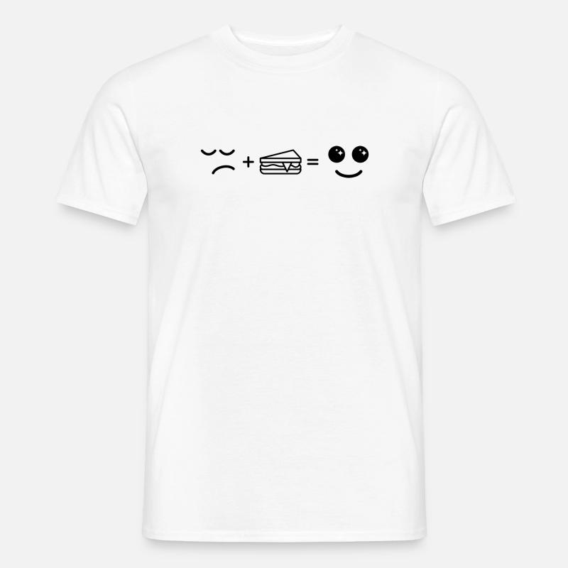 Traurig essen Kuchen Werden Glücklich - Männer T-Shirt - Weiß