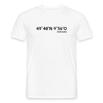 Würzburg Coordonnées Design - T-shirt homme - blanc - Devant - AI Model Male 178 dark (178cm)