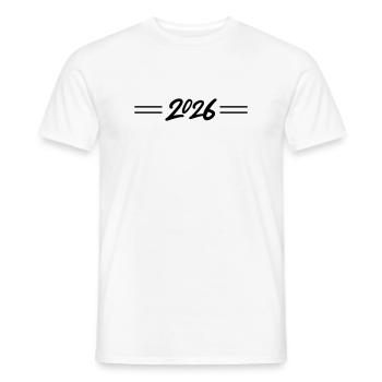 2026 Line - Men's T-Shirt - white - Front - AI Model Male 178 dark (178cm)