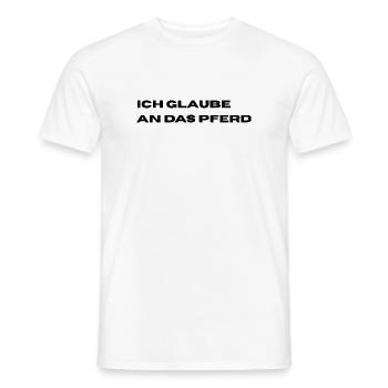 Je crois au cheval - T-shirt homme - blanc - Devant - AI Model Male 178 dark (178cm)
