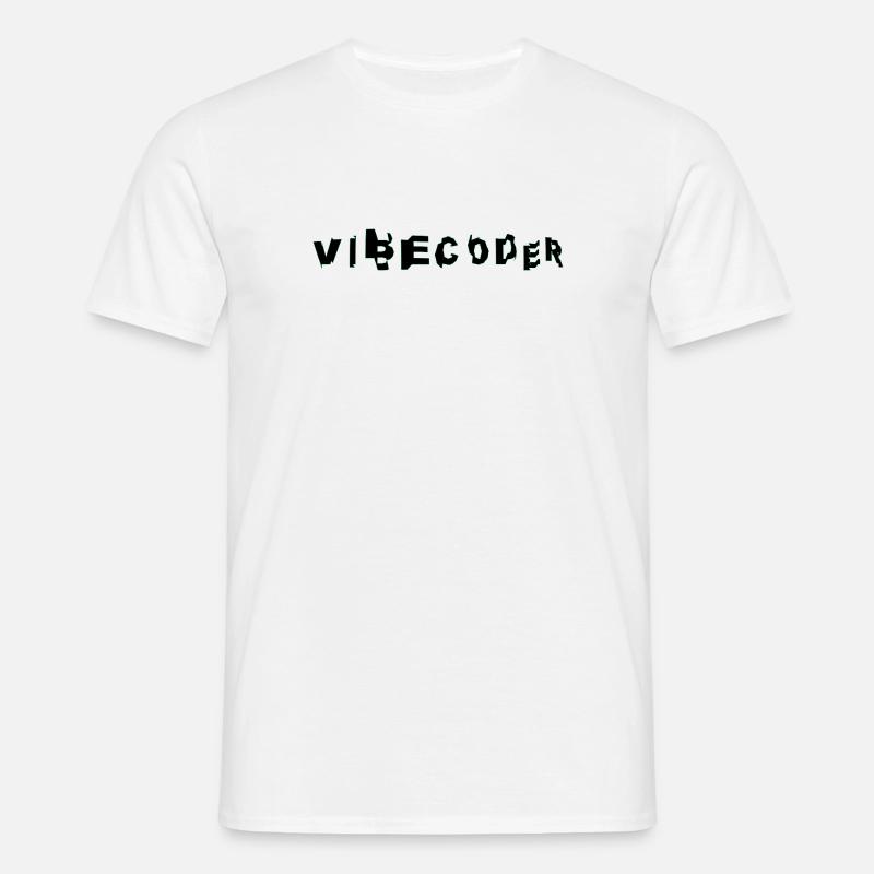 VibeCoder Glitch Neon - T-shirt Homme - blanc