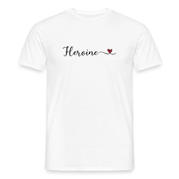 Héroïne au cœur Typographie - T-shirt homme - blanc - Devant - AI Model Male 178 dark (178cm)