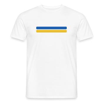 Ukraine Flagge Minimal - Fahne Fan Streifen Design - Männer T-Shirt - Weiß - Vorne - AI Model Male 178 dark (178cm)