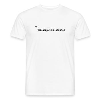 Win_and_or_Win - Men's T-Shirt - white - Front - AI Model Male 178 dark (178cm)