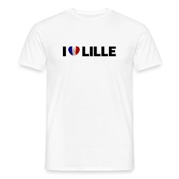 J’adore Lille, France - T-shirt homme - blanc - Devant - AI Model Male 178 dark (178cm)