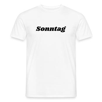 Sonntag Schriftzug - Männer T-Shirt - Weiß - Vorne - AI Model Male 178 dark (178cm)