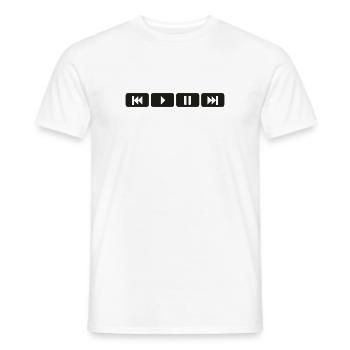 player tasten music play - Männer T-Shirt - Weiß - Vorne - AI Model Male 178 dark (178cm)