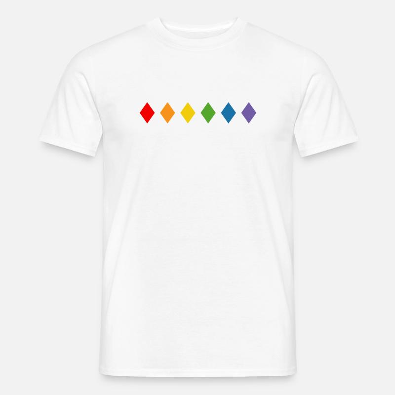 Regenbogen Rhombus - Männer T-Shirt - Weiß
