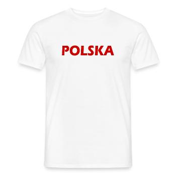Polska - Men's T-Shirt - white - Front - AI Model Male 178 dark (178cm)