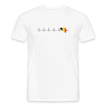 Heartbeat Belgien Flagge - Männer T-Shirt - Weiß - Vorne - AI Model Male 178 dark (178cm)