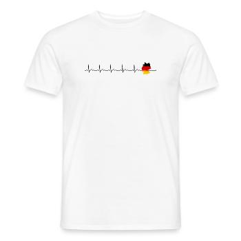 Heartbeat germany flag - Men's T-Shirt - white - Front - AI Model Male 178 dark (178cm)