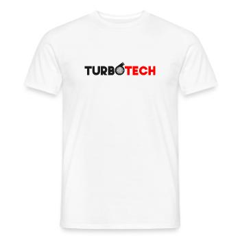 Turbotech - Turbocompresseur rouge et noir - T-shirt homme - blanc - Devant - AI Model Male 178 dark (178cm)