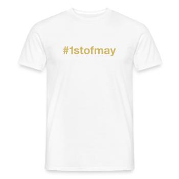geboren am 1. Mai Geburtstag birthday - Männer T-Shirt - Weiß - Vorne - AI Model Male 178 dark (178cm)