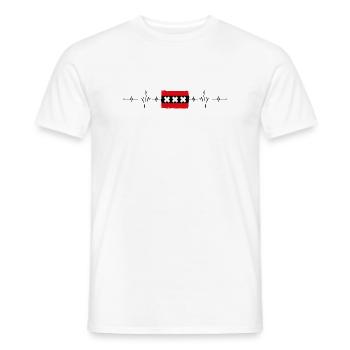 Amsterdam Flagge Herzschlag - Männer T-Shirt - Weiß - Vorne - AI Model Male 178 dark (178cm)