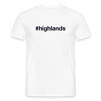 HIGHLANDS Scotland - Männer T-Shirt - Weiß - Vorne - AI Model Male 178 dark (178cm)