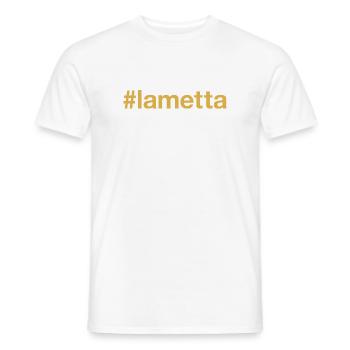 LAMETTA Hashtag - Männer T-Shirt - Weiß - Vorne - AI Model Male 178 dark (178cm)