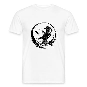Fishing Silhouette Fischer - Männer T-Shirt - Weiß - Vorne - AI Model Male 178 dark (178cm)
