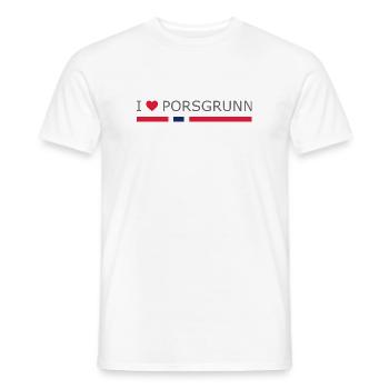 I love Porsgrunn - Norway - Norge - Norwegen - Männer T-Shirt - Weiß - Vorne - AI Model Male 178 dark (178cm)