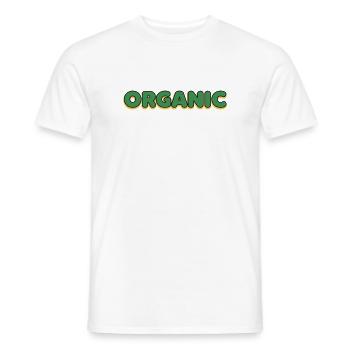Organische Grün-Gelb Schriftlogo - Männer T-Shirt - Weiß - Vorne - AI Model Male 178 dark (178cm)