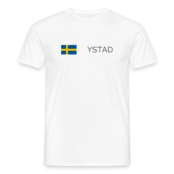 Sweden Flag - Ystad - Sverige - Schweden - Men's T-Shirt - white - Front - AI Model Male 178 dark (178cm)