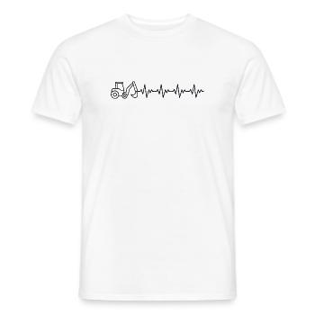 Bagger Baggern Baggerfahrer EKG Herzschlag - Männer T-Shirt - Weiß - Vorne - AI Model Male 178 dark (178cm)