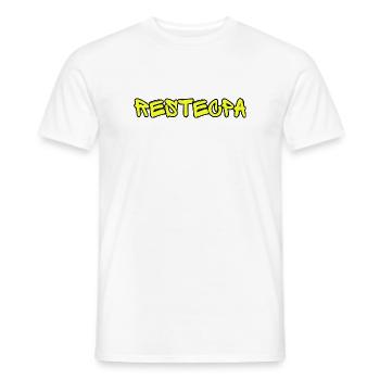 RESTECPA – Funny Street Slang Text Design Graffiti - Men's T-Shirt - white - Front - AI Model Male 178 dark (178cm)