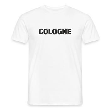 Cologne – Architecture gothique en police - T-shirt homme - blanc - Devant - AI Model Male 178 dark (178cm)
