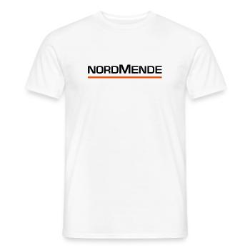 Nordmende Design Logo Classique Noir-Orange - T-shirt homme - blanc - Devant - AI Model Male 178 dark (178cm)