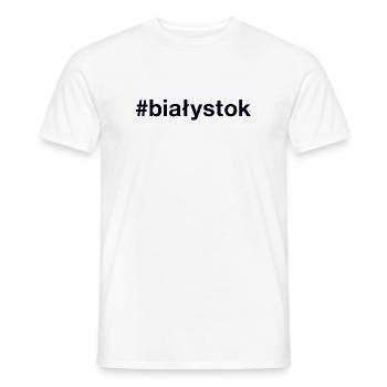 Hashtag Bialystok Polska Pologne - T-shirt homme - blanc - Devant - AI Model Male 178 dark (178cm)