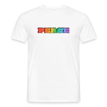 Regenbogenfrieden - Männer T-Shirt - Weiß - Vorne - AI Model Male 178 dark (178cm)
