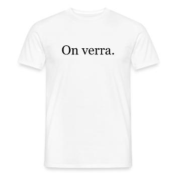 "We'll see" t-shirt – minimalist offbeat humor - Men's T-Shirt - white - Front - AI Model Male 178 dark (178cm)