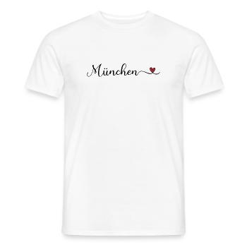 München Herz - Männer T-Shirt - Weiß - Vorne - AI Model Male 178 dark (178cm)