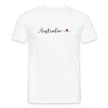 Australia Australien Schriftzug mit Herz - Männer T-Shirt - Weiß - Vorne - AI Model Male 178 dark (178cm)