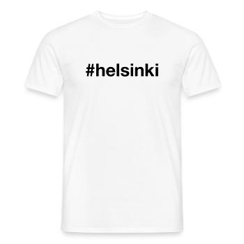 HELSINKI Finlande Finlande Hashtag - T-shirt homme - blanc - Devant - AI Model Male 178 dark (178cm)