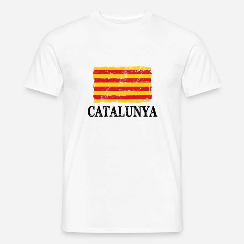Drapeau de la Catalogne - Drapeau - Drapeau de Catalo - Bannière - T-shirt homme - blanc