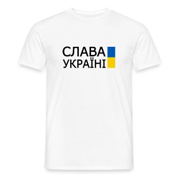 Slava ukraini - Men's T-Shirt - white - Front - AI Model Male 178 dark (178cm)