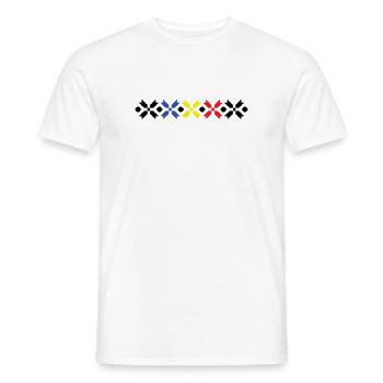 Traditional romanian motifs - Men's T-Shirt - white - Front - AI Model Male 178 dark (178cm)
