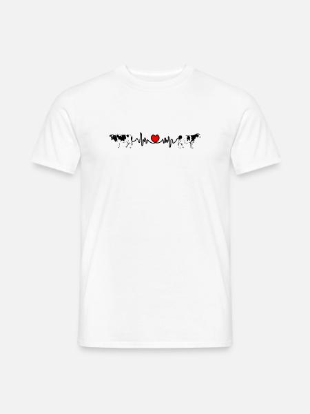 Cardio-Herzfrequenz-Kühe - Männer T-Shirt - Weiß