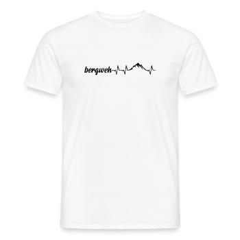 Bergweh Pulsschlag Berge - Exklusiv - Männer T-Shirt - Weiß - Vorne - AI Model Male 178 dark (178cm)