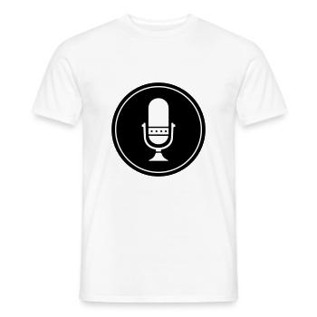Podcast Mikrofon Symbol - Männer T-Shirt - Weiß - Vorne - AI Model Male 178 dark (178cm)