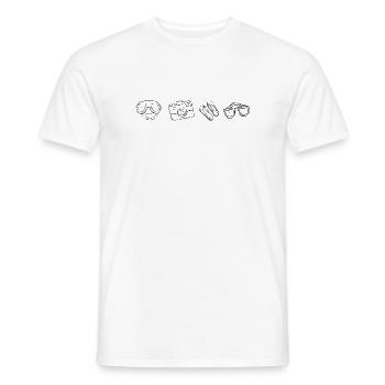 Essentials für den Strandurlaub - Männer T-Shirt - Weiß - Vorne - AI Model Male 178 dark (178cm)