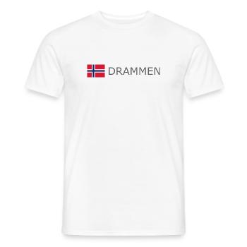 Norway Flag - Drammen - Norge - Norwegen - Männer T-Shirt - Weiß - Vorne - AI Model Male 178 dark (178cm)