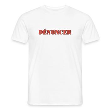 DÉNONCER - T-shirt homme - blanc - Devant - AI Model Male 178 dark (178cm)
