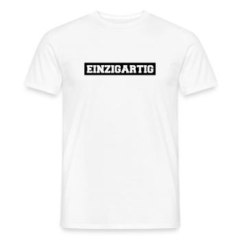 einzigartig - Männer T-Shirt - Weiß - Vorne - AI Model Male 178 dark (178cm)