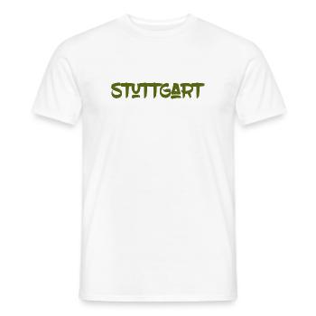 Stuttgart - Baden-Württemberg - Neckar Killesberg - Männer T-Shirt - Weiß - Vorne - AI Model Male 178 dark (178cm)