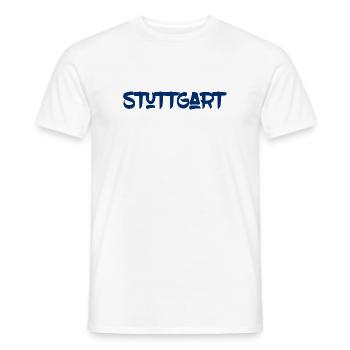 Stuttgart - Baden-Württemberg - Neckar Killesberg - Männer T-Shirt - Weiß - Vorne - AI Model Male 178 dark (178cm)