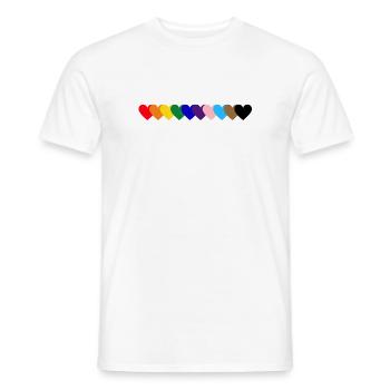 Regenbogen_Herzen_Pride - Männer T-Shirt - Weiß - Vorne - AI Model Male 178 dark (178cm)